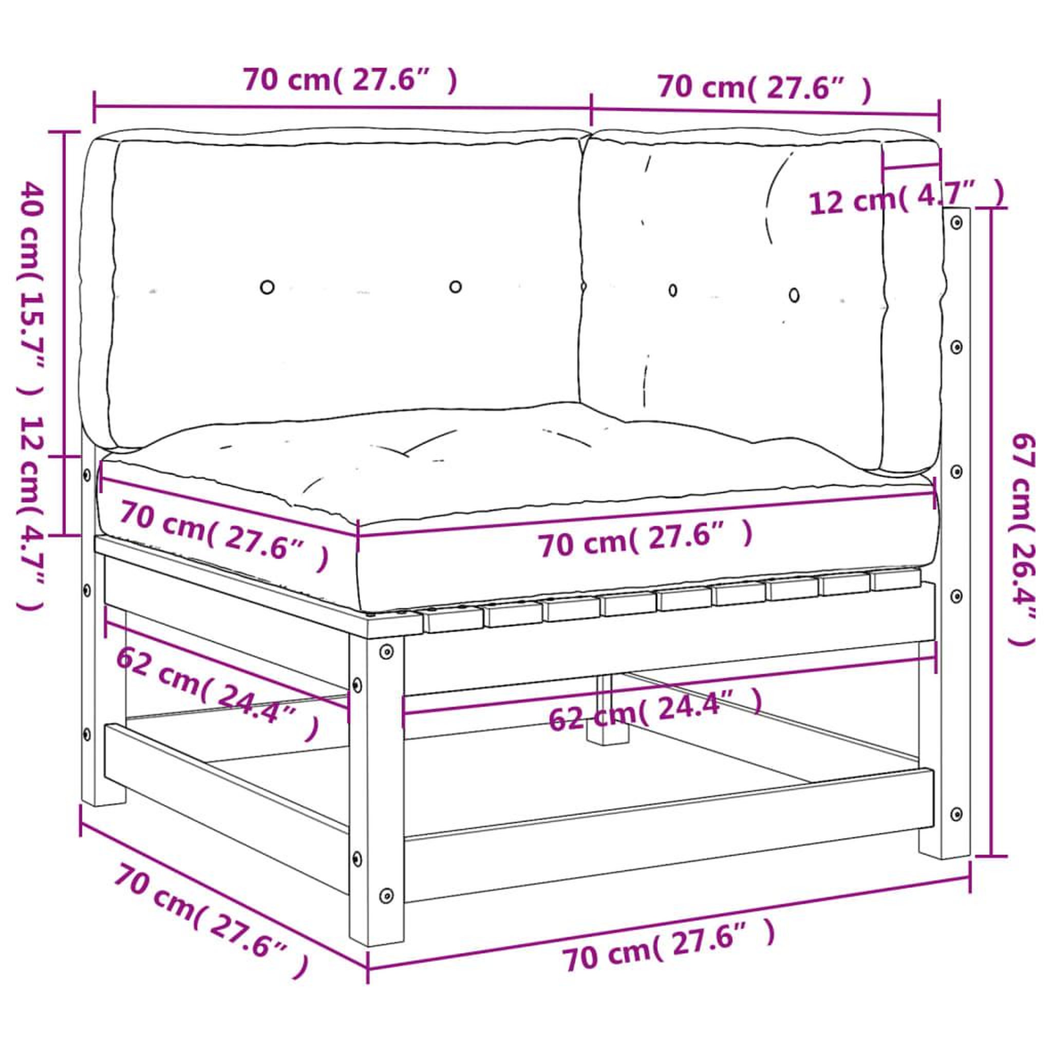 Voir la diapositive 6 : VIDAXL Canape d'angle de jardin coussins cire marron bois pin massif