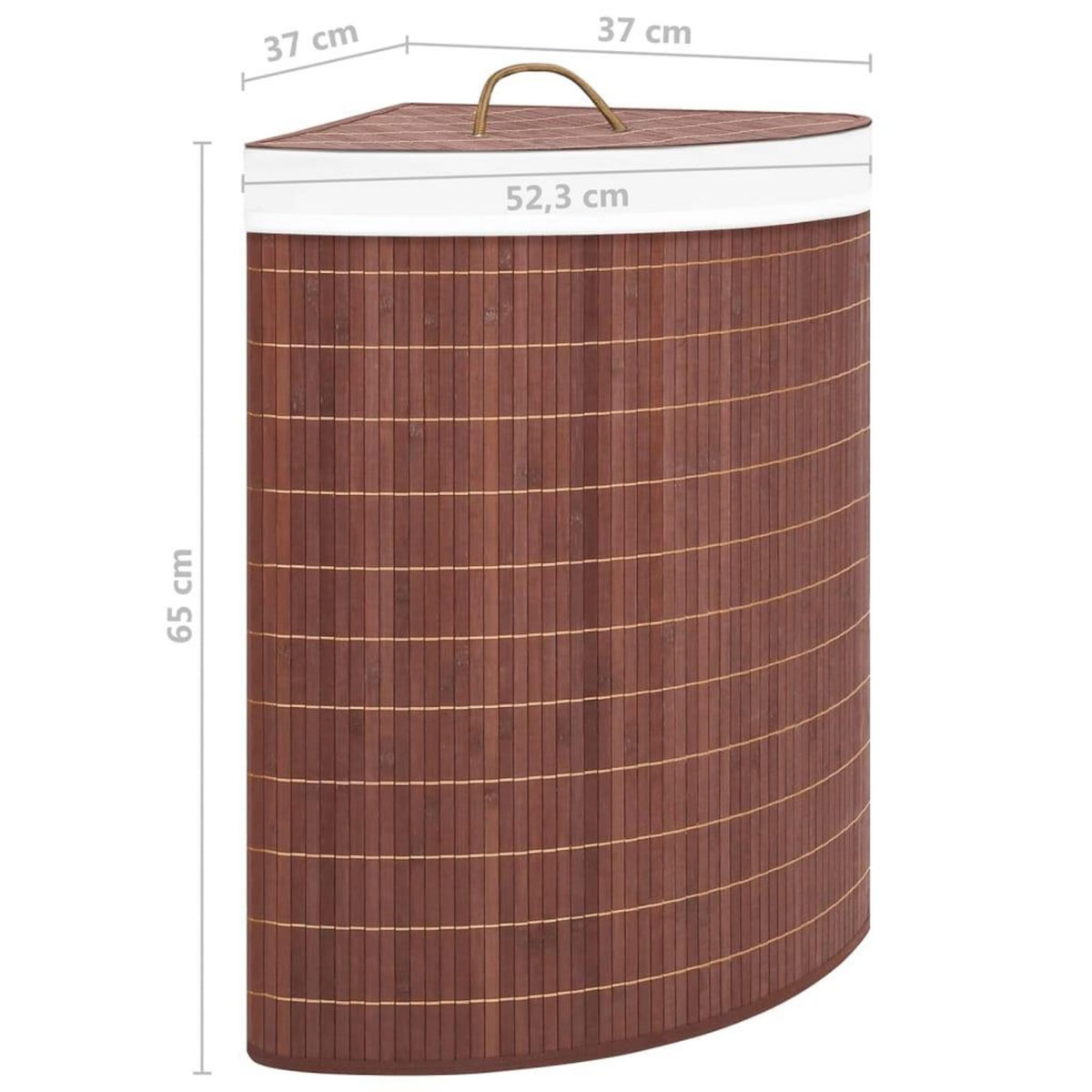 VIDAXL Panier a linge d'angle Bambou Marron 60 L