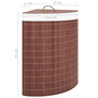 Voir la diapositive 6 : VIDAXL Panier a linge d'angle Bambou Marron 60 L