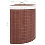 Voir la diapositive 6 : VIDAXL Panier a linge d'angle Bambou Marron 60 L