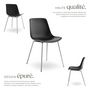 Voir la diapositive 3 : tectake Chaises en plastique grande coupe en plastique noir/gris chrome Lot de 2
