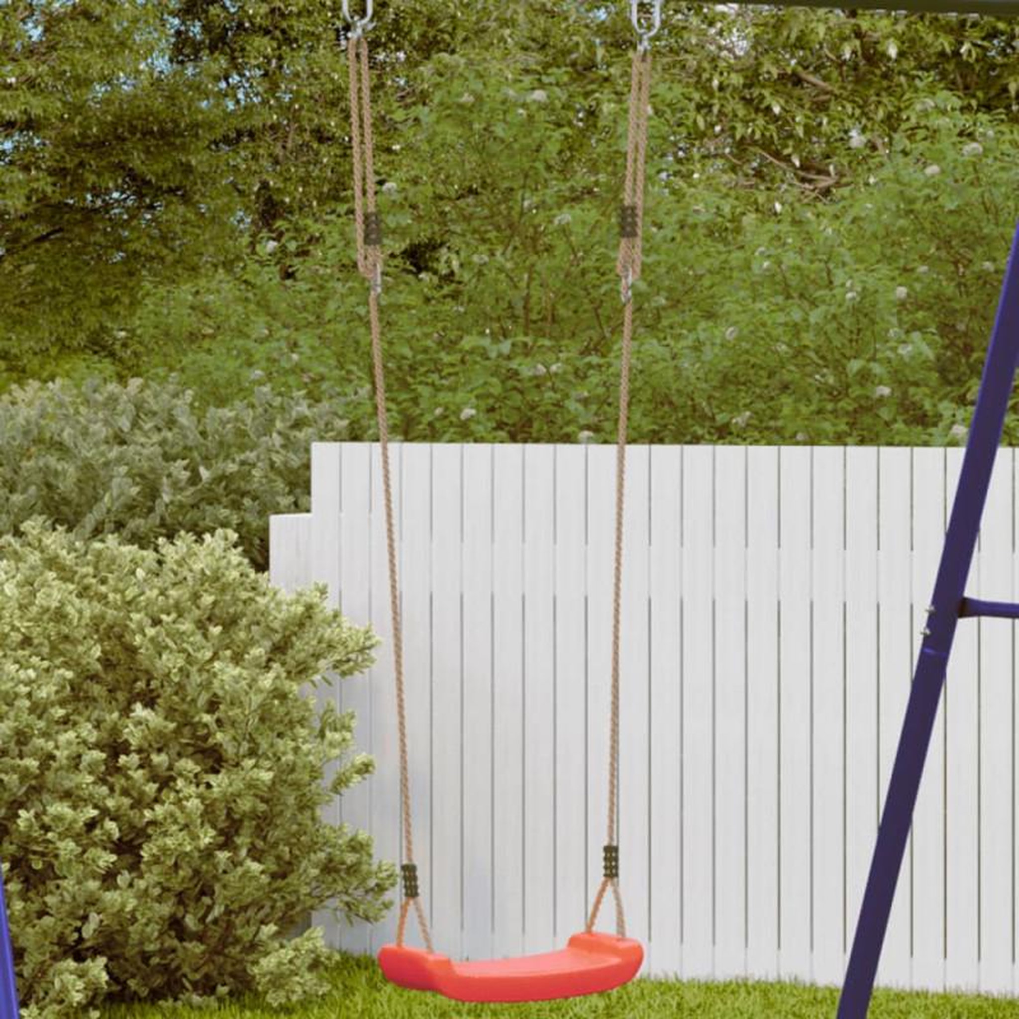 Voir la diapositive 1 : VIDAXL Balançoire d extérieur d enfants simple et corde réglable rouge