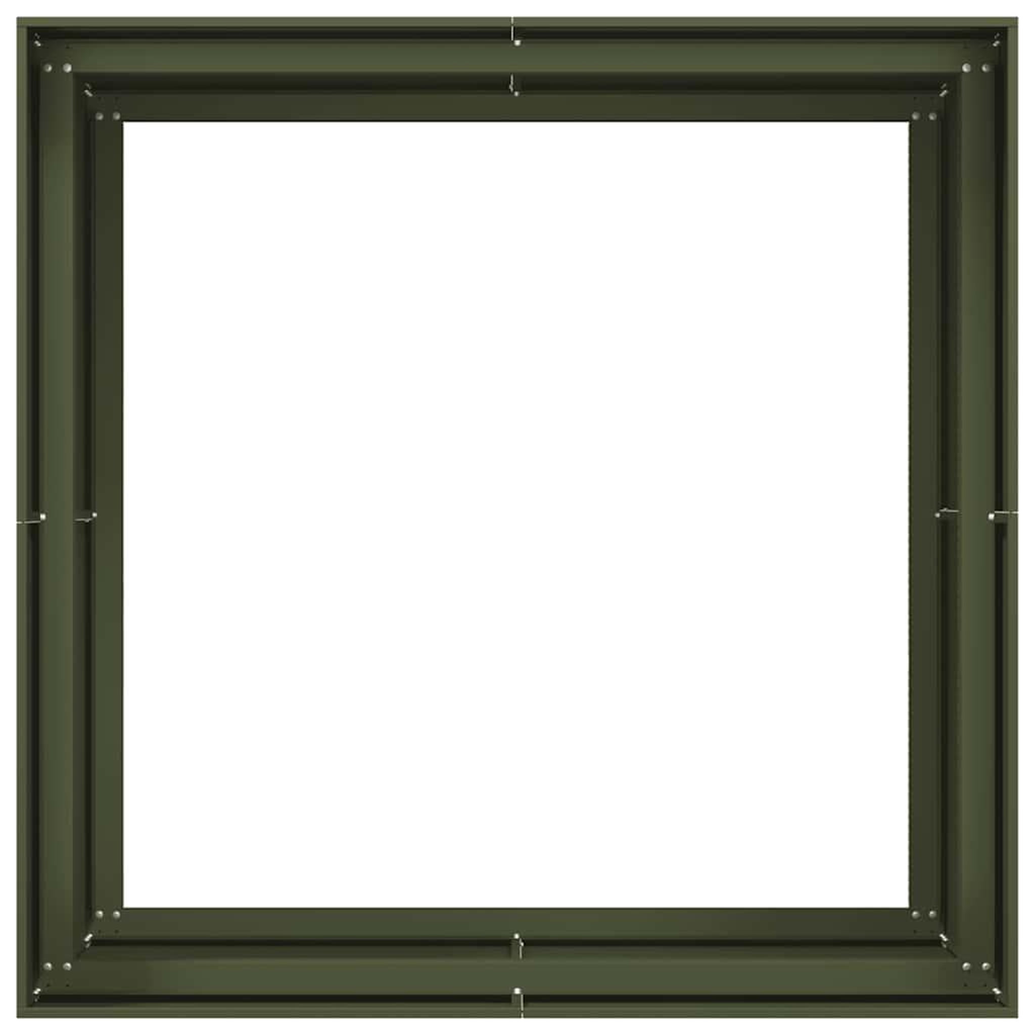 Voir la diapositive 5 : VIDAXL Jardiniere vert olive 100x100x80 cm acier