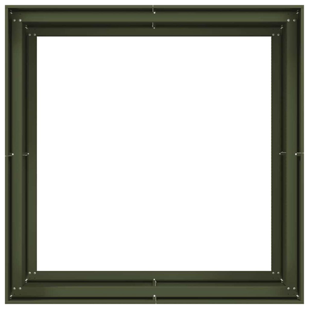 VIDAXL Jardiniere vert olive 100x100x80 cm acier
