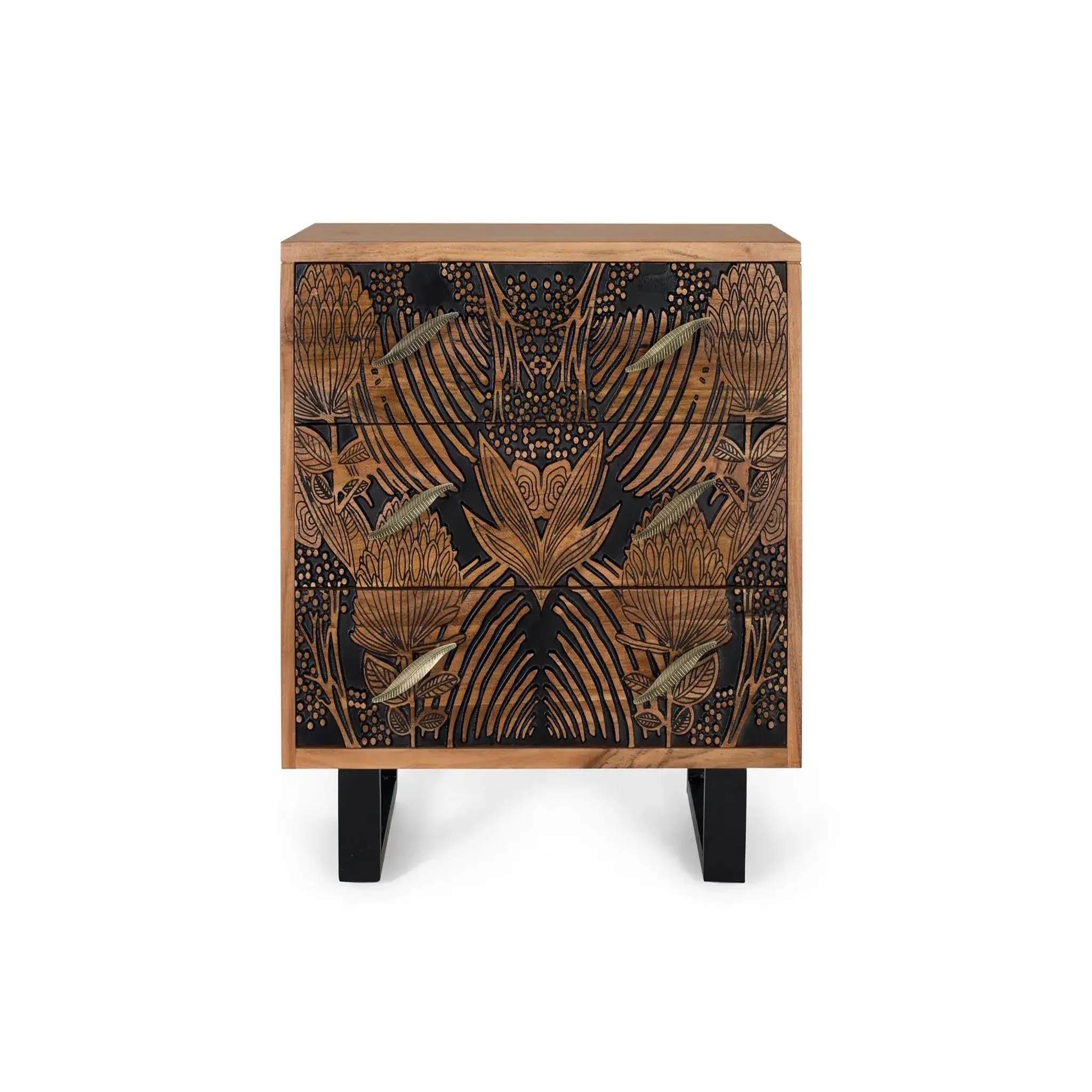 GINER Y COLOMER SL Commode en bois d'acacia 93 cm style ethnique moderne