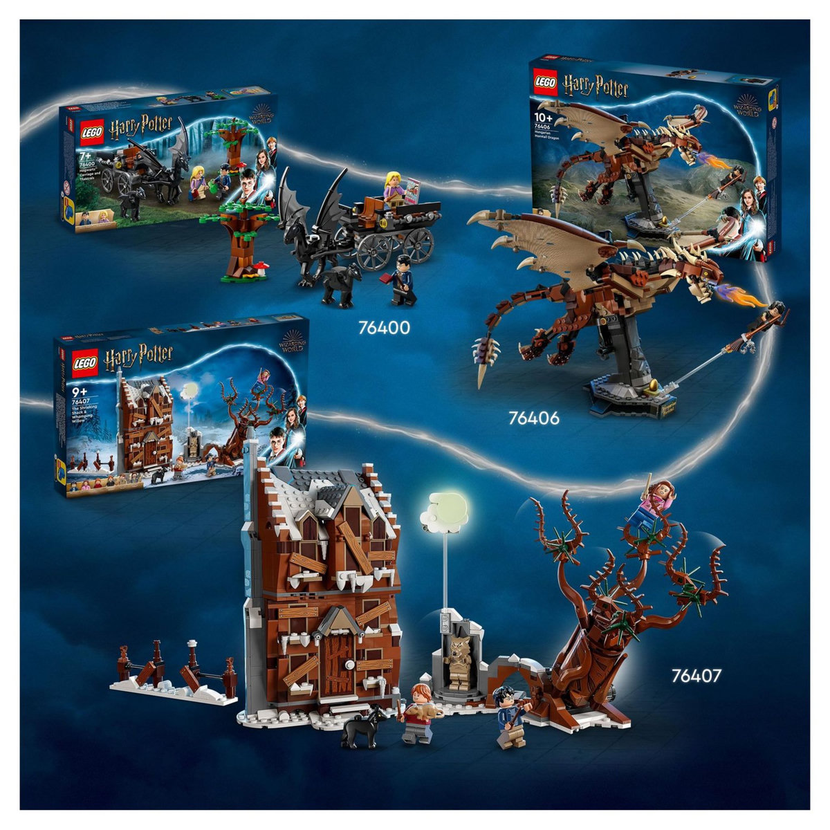 LEGO Harry Potter 76406 Le Magyar à Pointes, Jouet et Figurine de Dragon à Collectionner