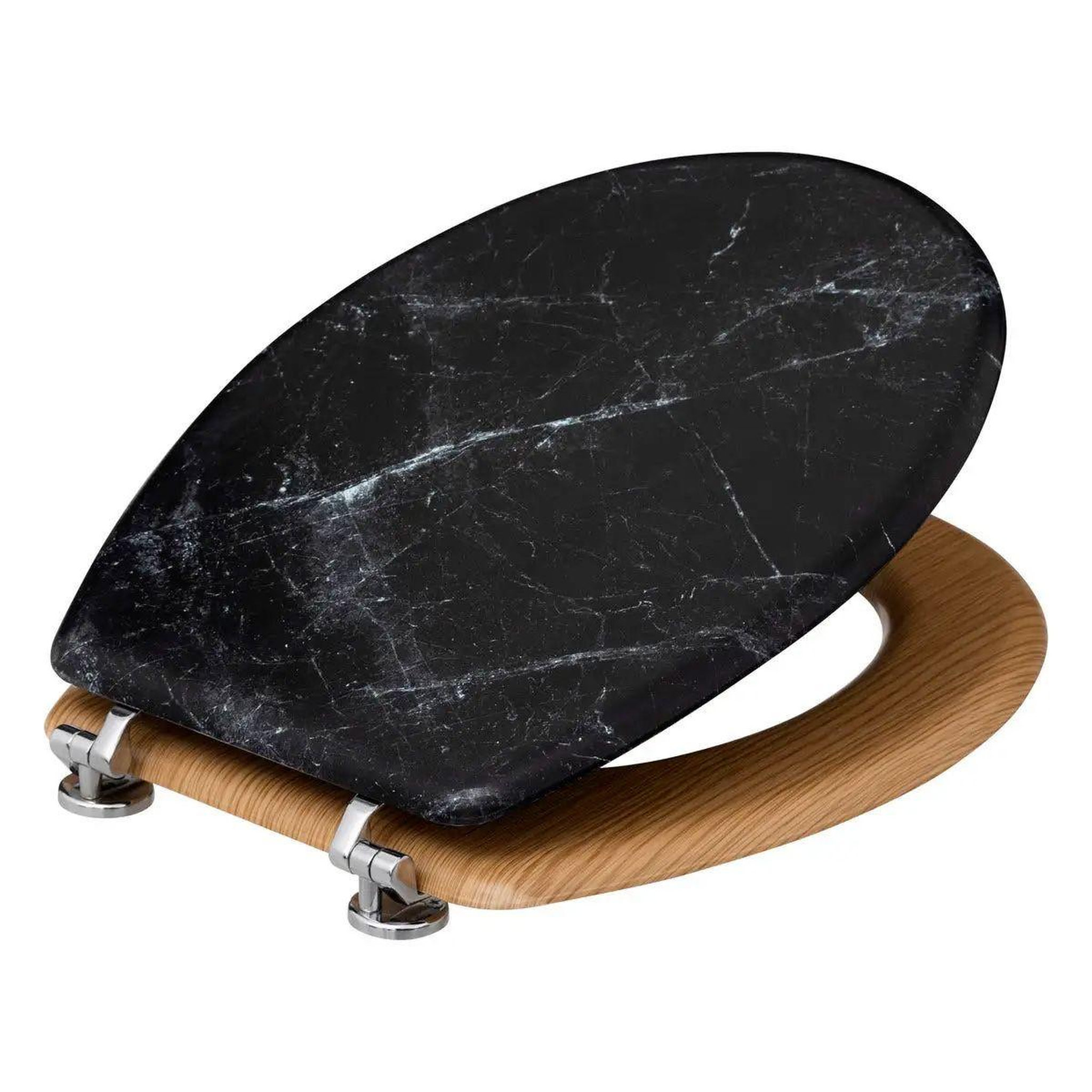 Voir la diapositive 3 : FIVE Abattant wc imprimé marbre  léa  42cm noir