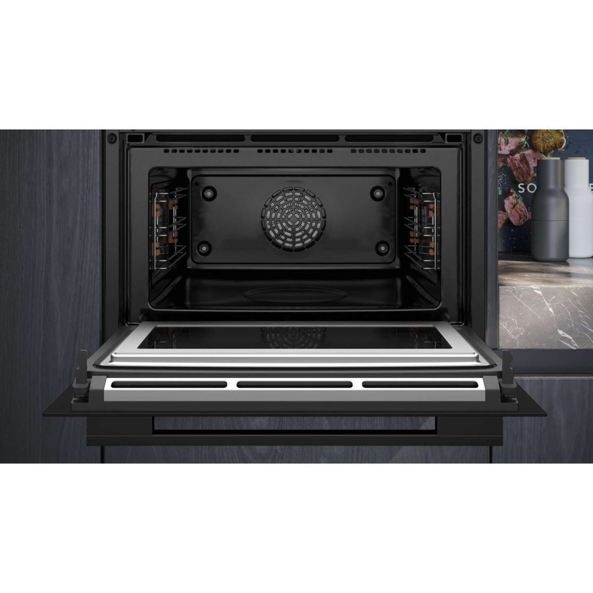 Voir la diapositive 5 : Siemens Micro ondes combiné encastrable cm776g1b1  série iq700 variospeed