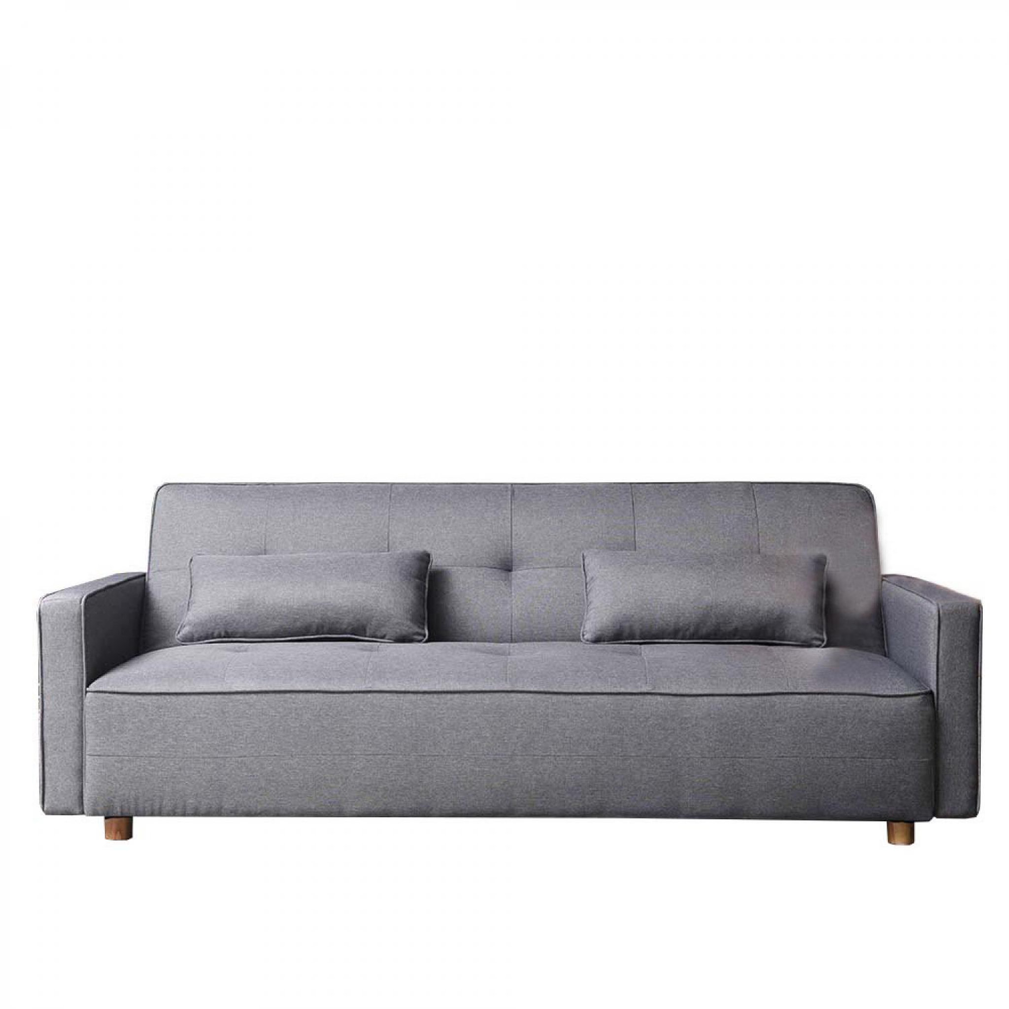 Voir la diapositive 1 : CONCEPT USINE Canapé scandinave convertible 3 places en tissu gris  COPENHAGUE