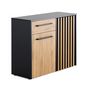 Voir la diapositive 2 : BEST MOBILIER Varna - buffet bas - bois et noir - 110 cm