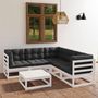 Voir la diapositive 1 : VIDAXL Salon de jardin 6 pcs avec coussins Bois de pin massif