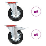 VIDAXL 12 pcs Roulettes pivotantes 160 mm