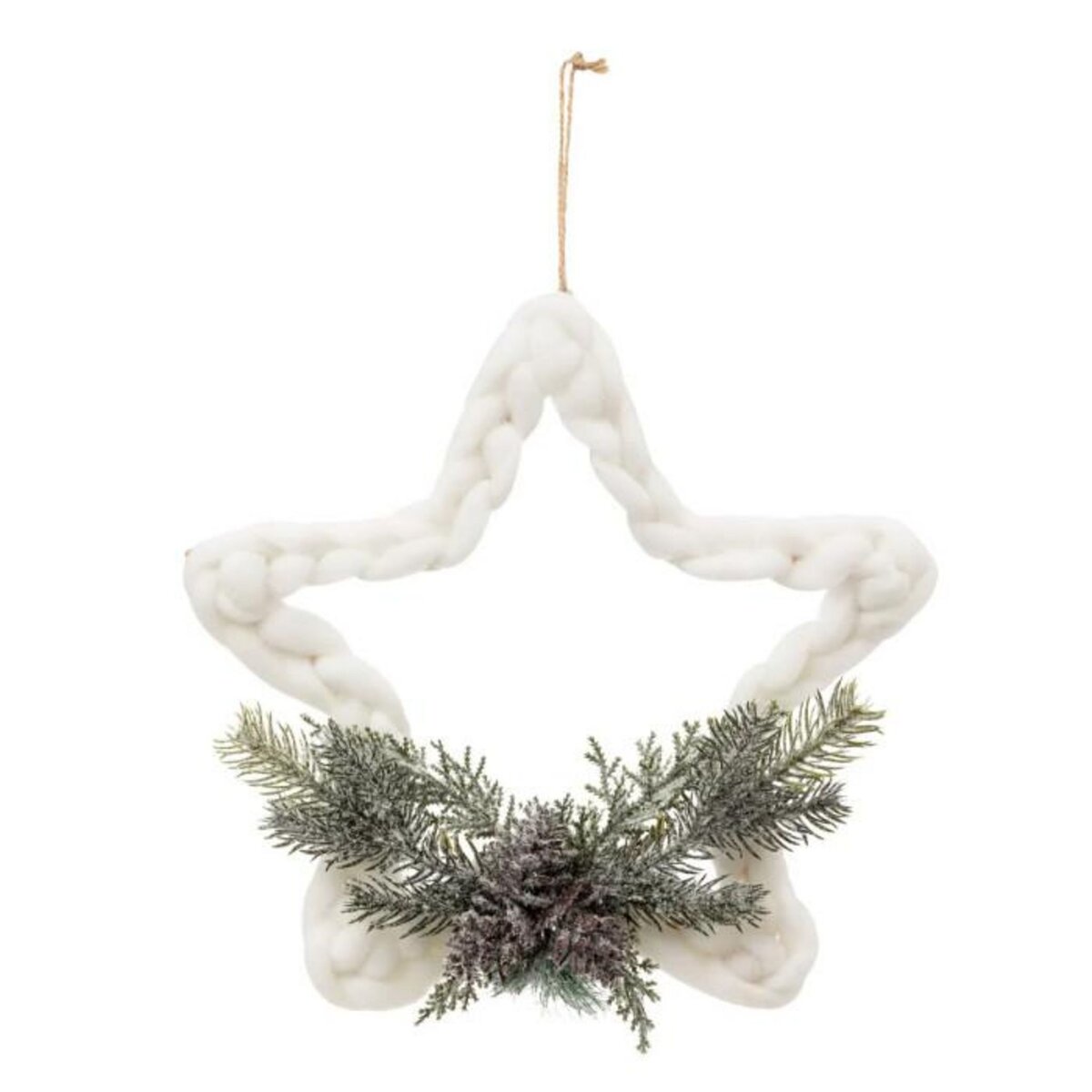 ATMOSPHERA Sujet de Noël Étoile Tressée  Givrée  30cm Blanc