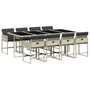 Voir la diapositive 2 : VIDAXL Ensemble a manger de jardin et coussins 9 pcs gris clair rotin