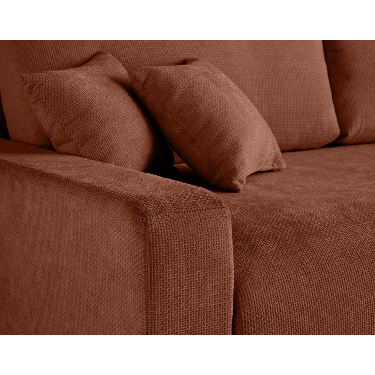 LISA DESIGN Pivoine - canapé droit 3 places - convertible avec coffre - en velours texturé