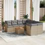 Voir la diapositive 1 : VIDAXL Salon de jardin avec coussins 9 pcs beige resine tressee