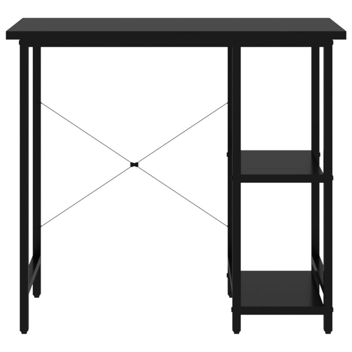 VIDAXL Bureau d'ordinateur Noir 80x40x72 cm MDF et metal