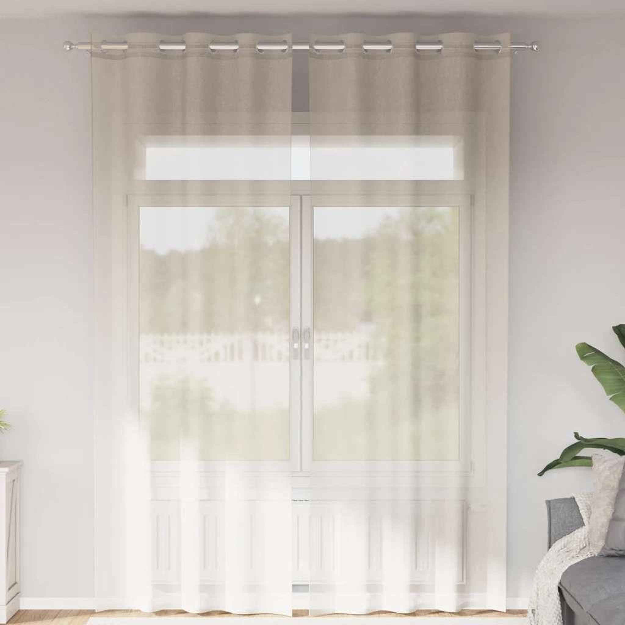 VIDAXL Rideaux en voile avec œillets 2 pcs creme 140x300 cm