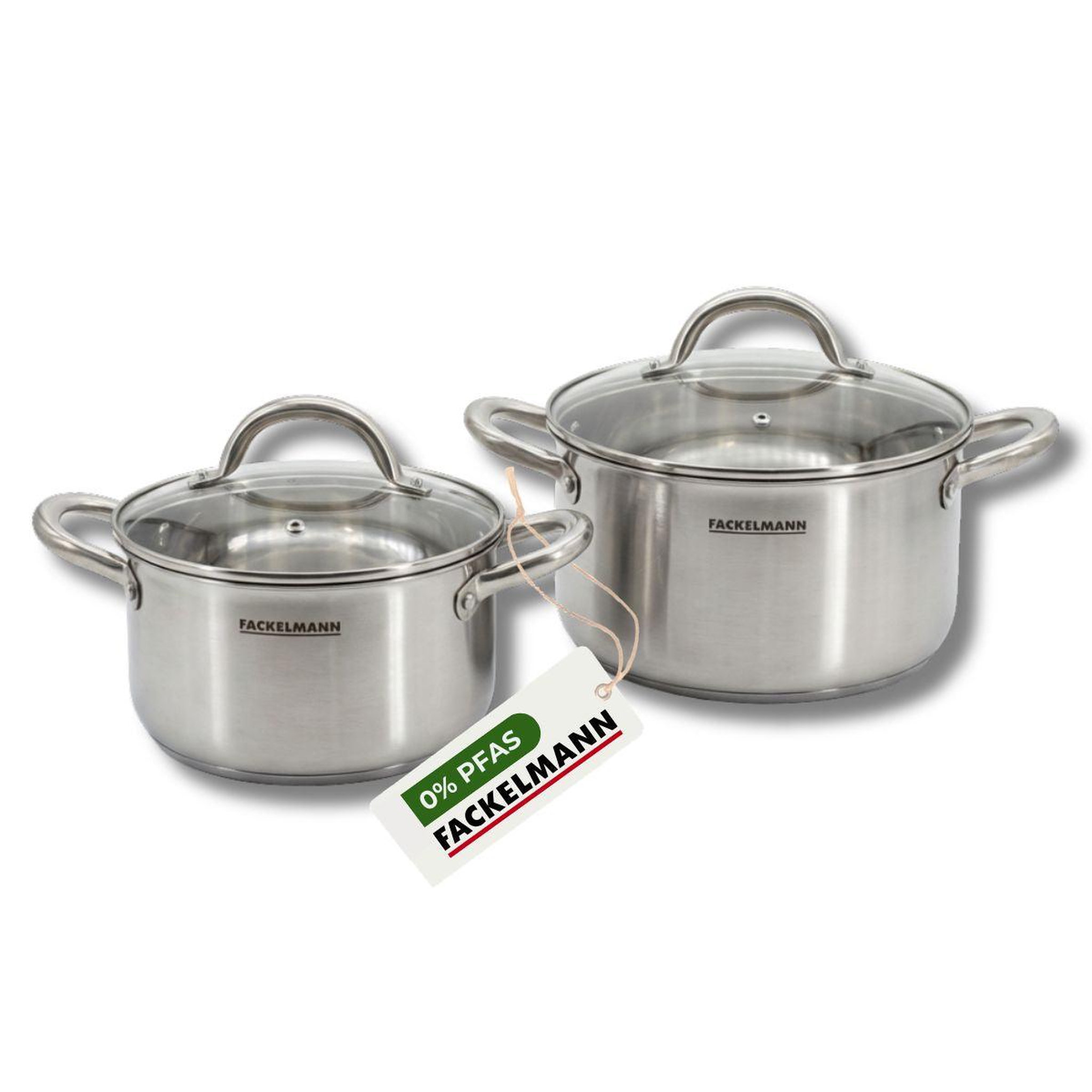 Fackelmann Batterie de cuisine avec 2 faitouts 20/24 cm en inox sans pfas fackelmann vita3