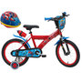 Voir la diapositive 1 : Marvel Vélo enfant - Modèle 16'' Spiderman + Casque pour enfant de 105/120 cm avec stabilisateurs - Plaque décorative avant - Porte bidon - 2 freins