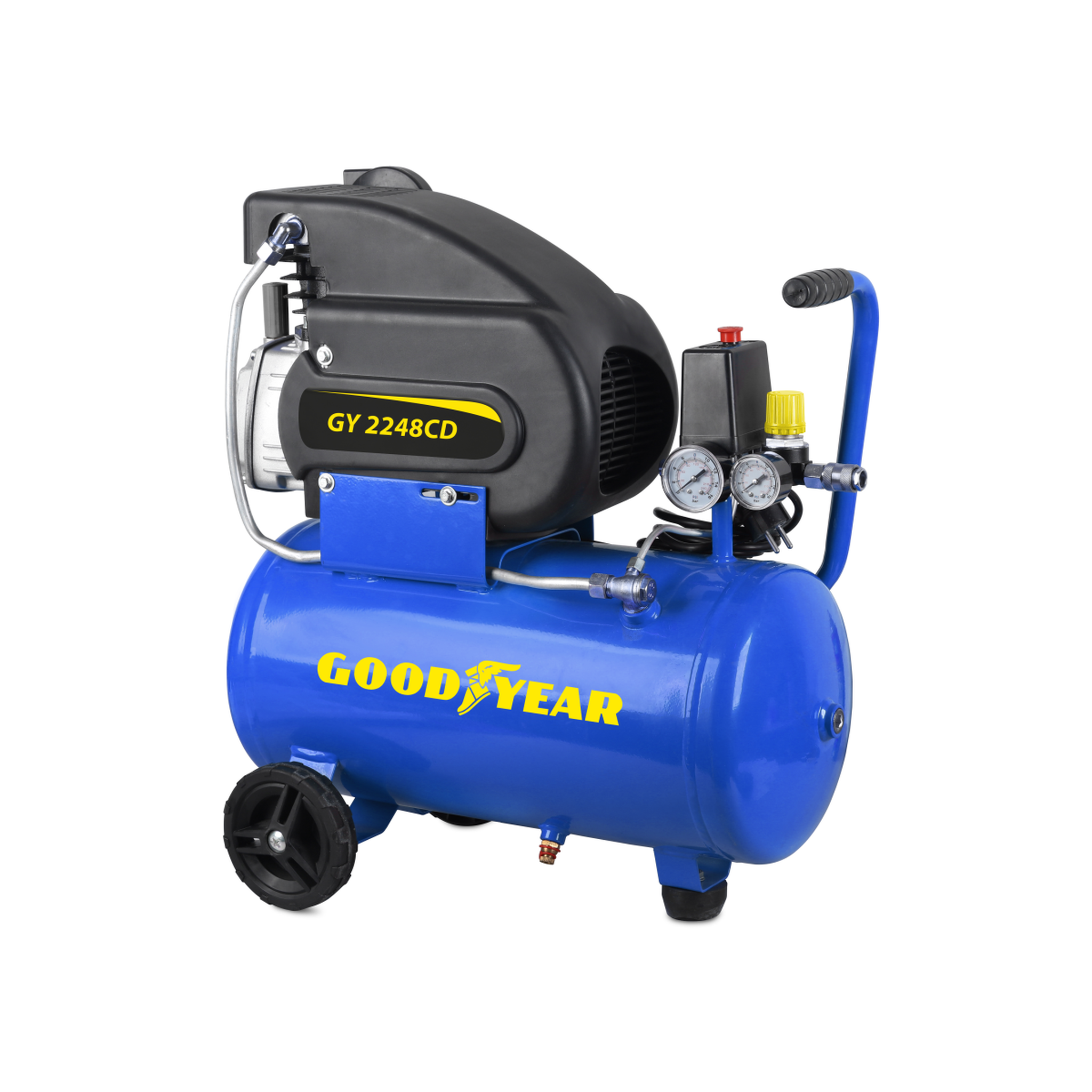 Voir la diapositive 1 : GOODYEAR Compresseur d'air silencieux 24 litres 8 bar 2cv 1.5kw 115 psi goodyear