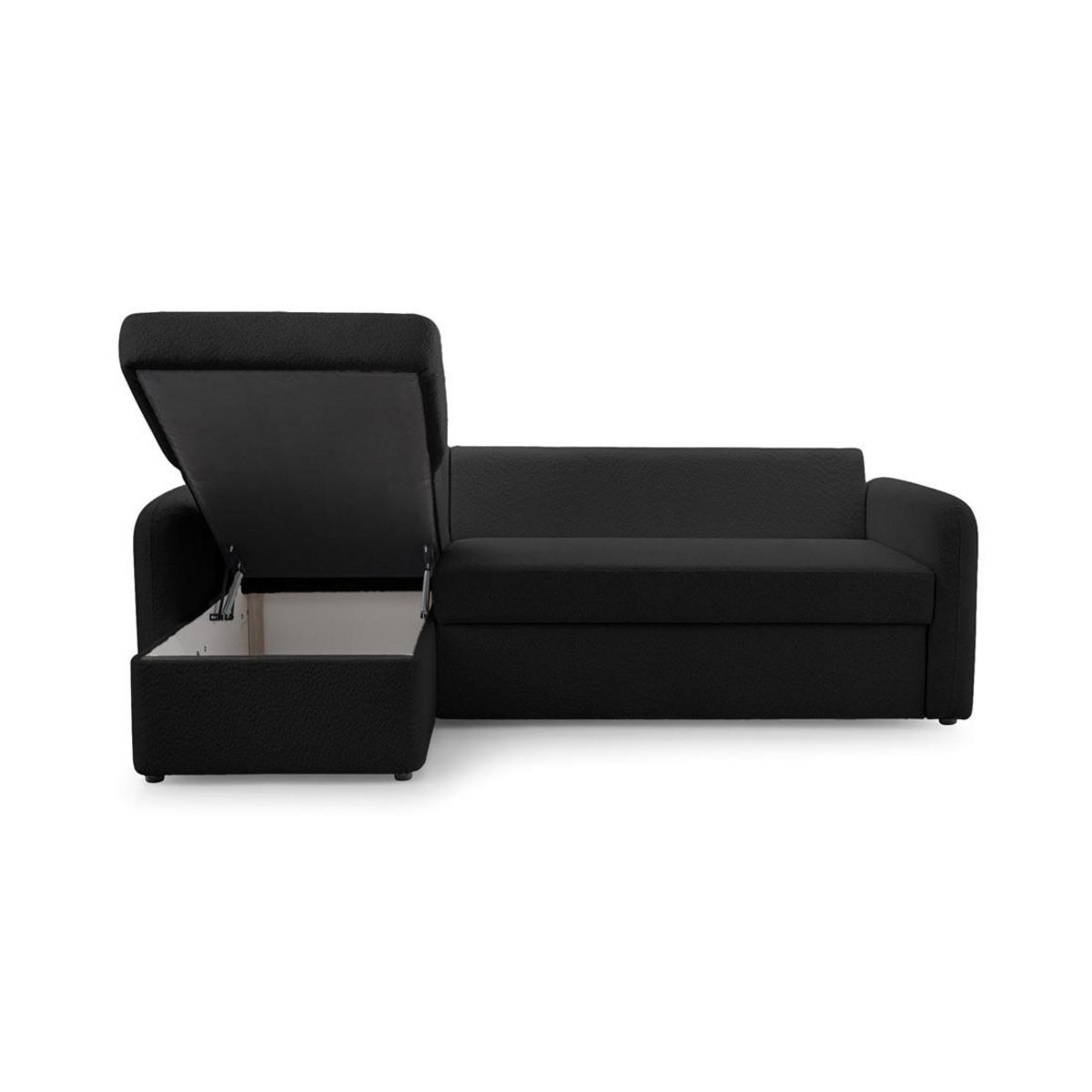 BEST MOBILIER Pocatello - canapé d'angle réversible 4 places - convertible avec coffre - en tissu bouclette