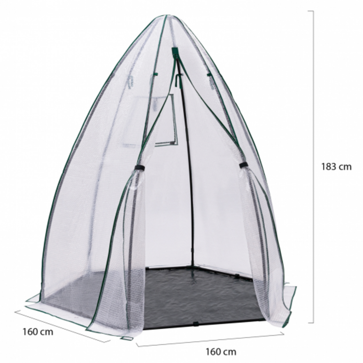ID MARKET Serre d'hivernage dôme bâche bulle 160 x 160 x 180 cm maxi chaleur balcon et terrasse