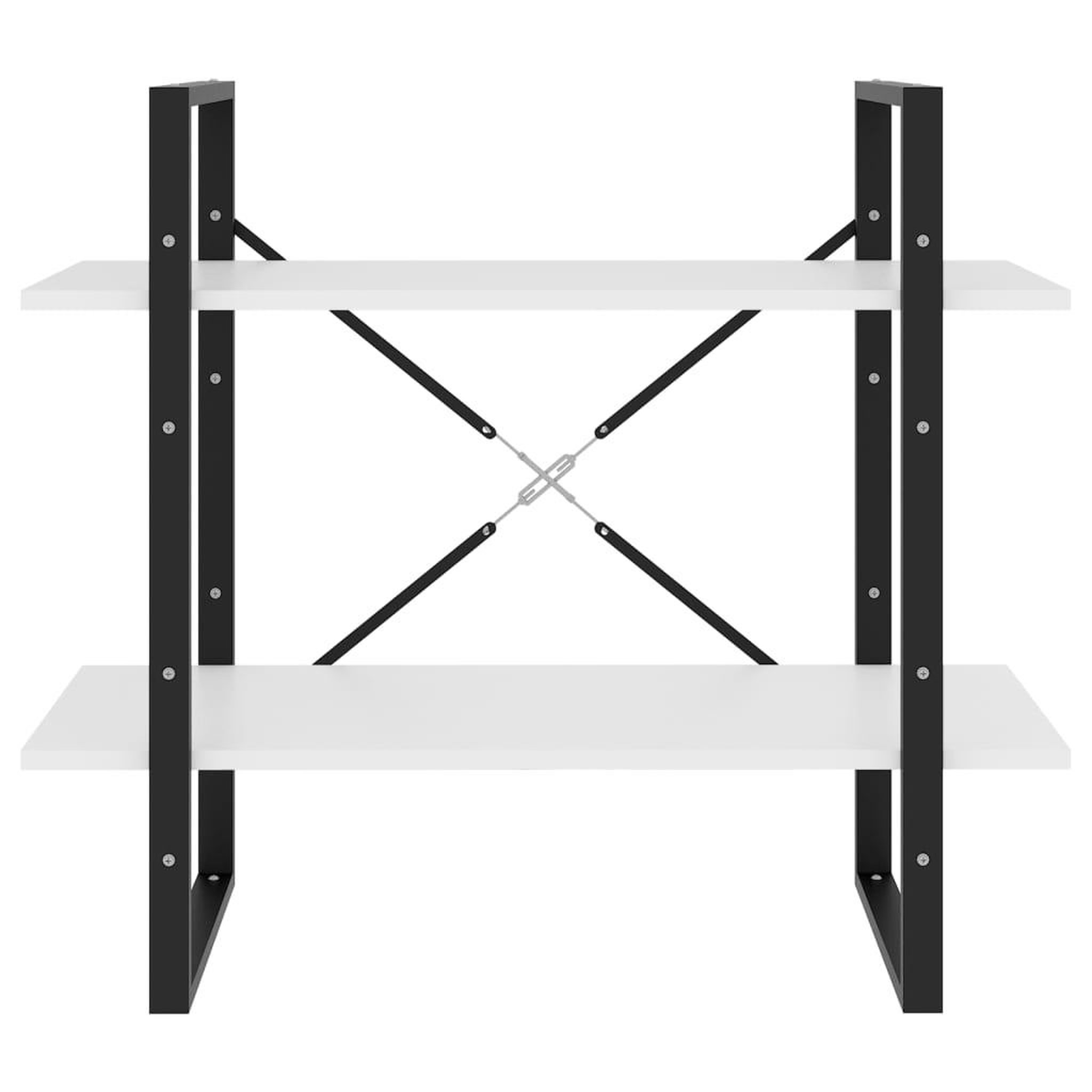 Voir la diapositive 4 : VIDAXL Bibliotheque a 2 niveaux Blanc 80x30x70 cm bois d'ingenierie