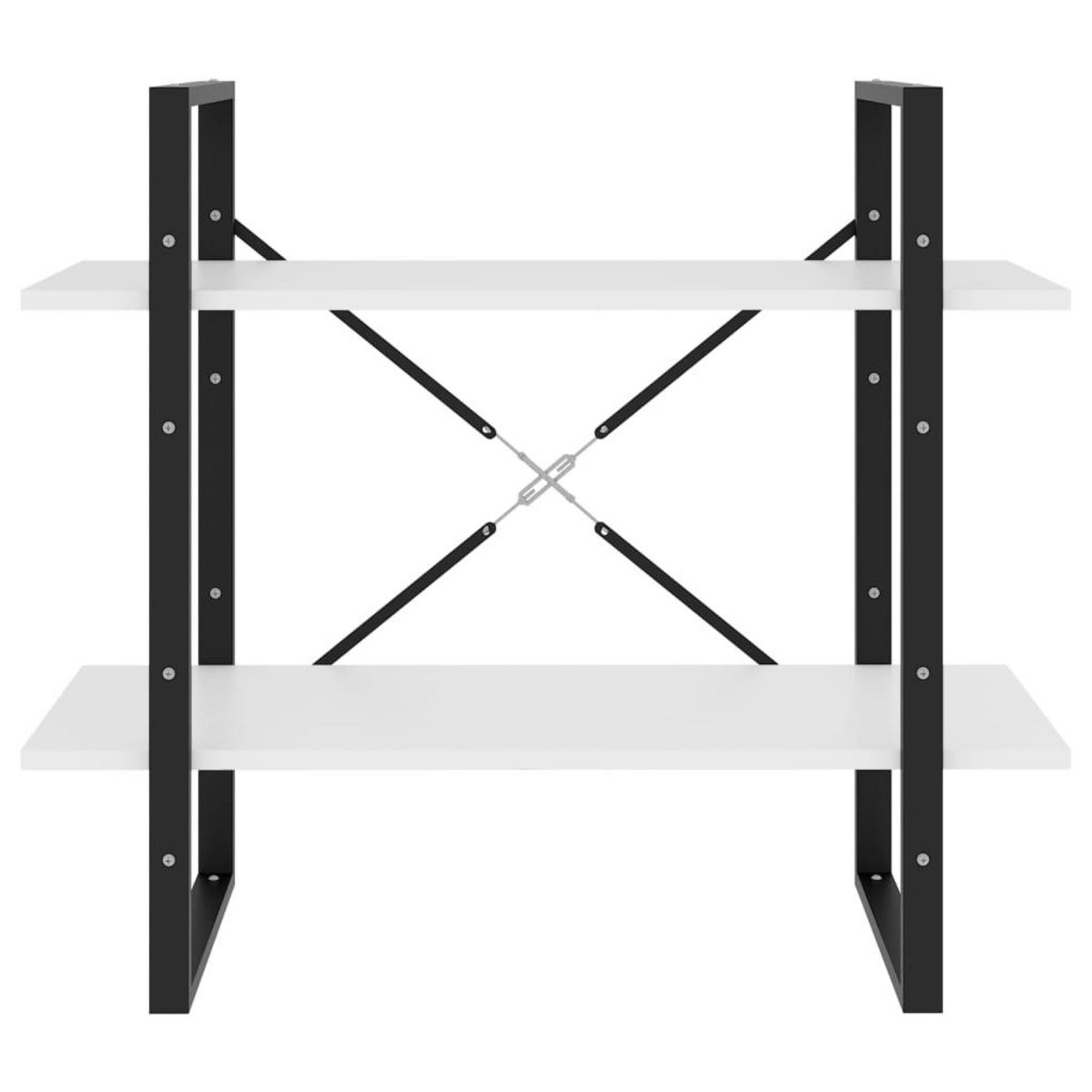 VIDAXL Bibliotheque a 2 niveaux Blanc 80x30x70 cm bois d'ingenierie
