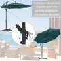 Voir la diapositive 4 : OUTSUNNY Parasol déporté octogonal inclinable manivelle pied acier Ø 3 x 2,5H m vert