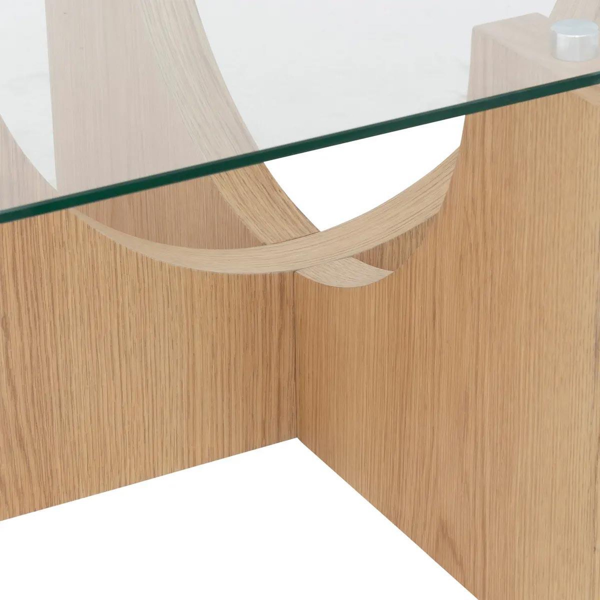 Voir la diapositive 3 : ATMOSPHERA Table basse en verre  etini  85cm transparent & naturel