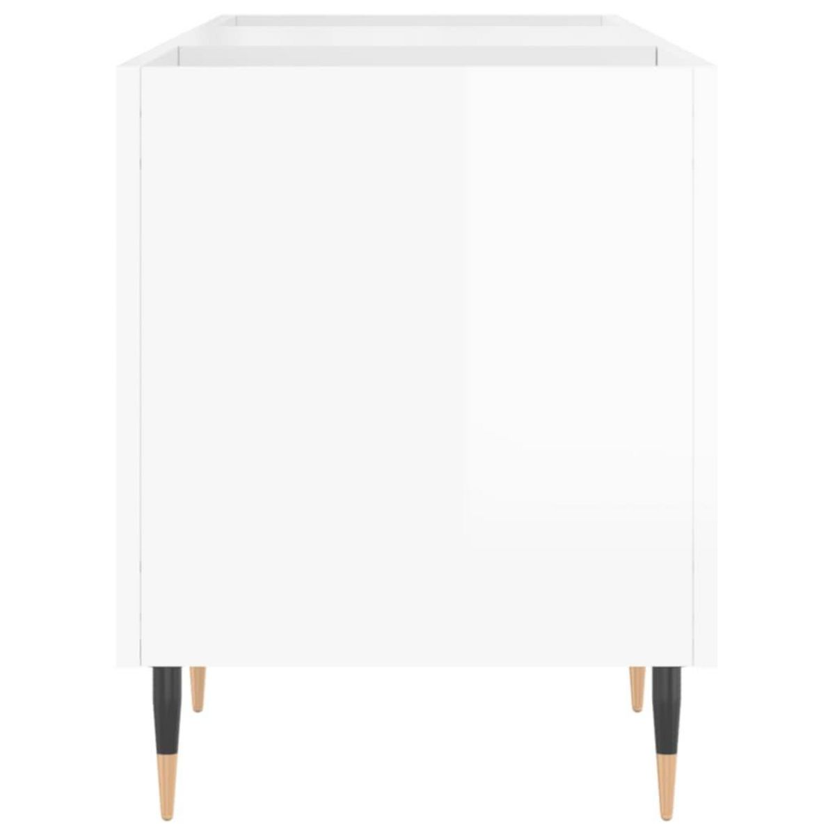 VIDAXL Armoire a disques blanc brillant 121x38x48 cm bois d'ingenierie