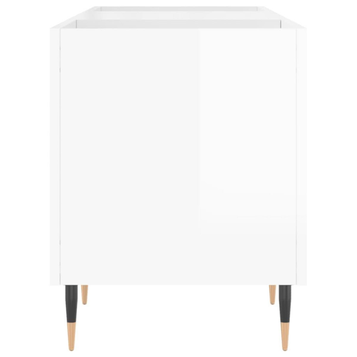 VIDAXL Armoire a disques blanc brillant 121x38x48 cm bois d'ingenierie