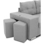 Voir la diapositive 5 : MARKET24 Canapé d'angle convertible réversible 4-5 places MITCHELL - Tissu Gris - Coffre de rangement - L 245 x P 205 x H 93 cm