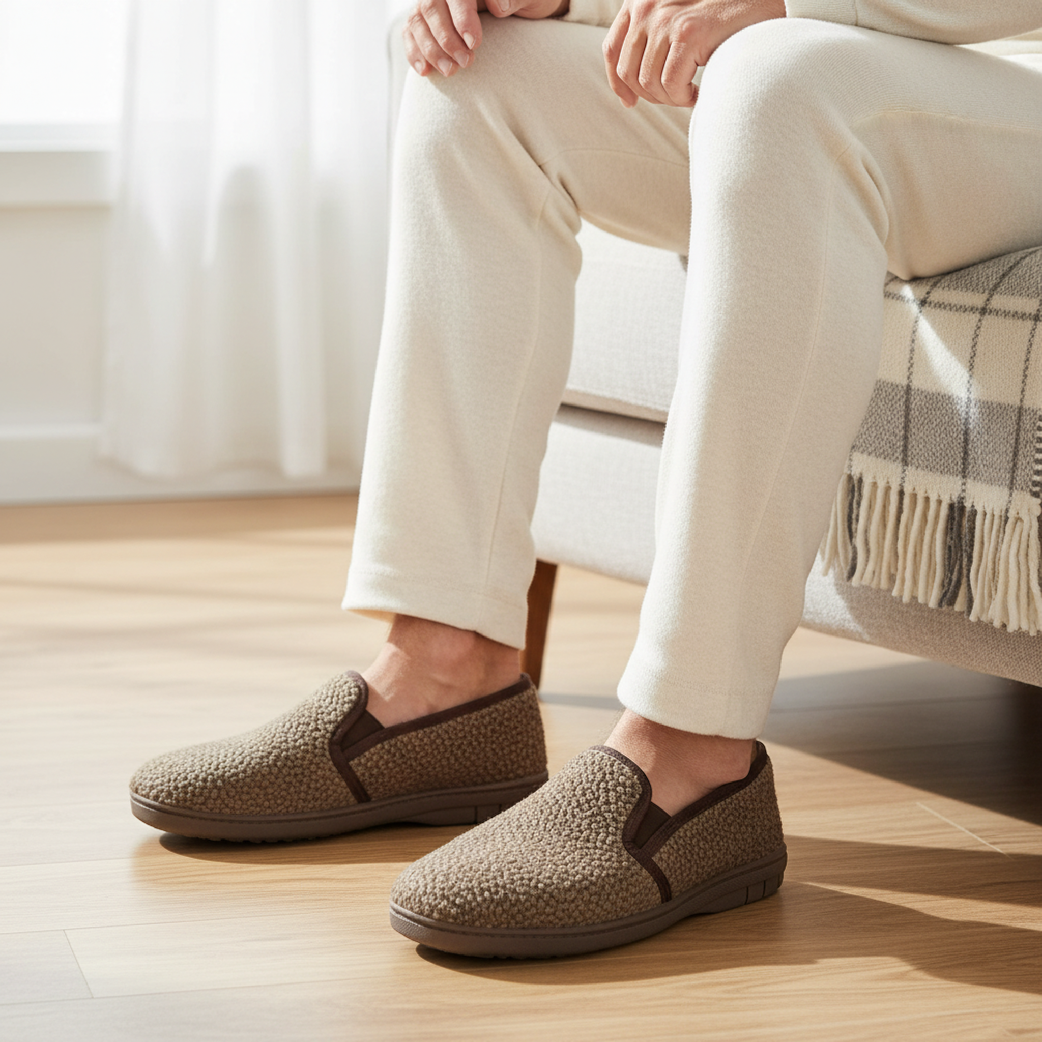 Voir la diapositive 2 : OZABI Ozabi pantoufles charentaises homme fabriquées en espagne, effet structuré