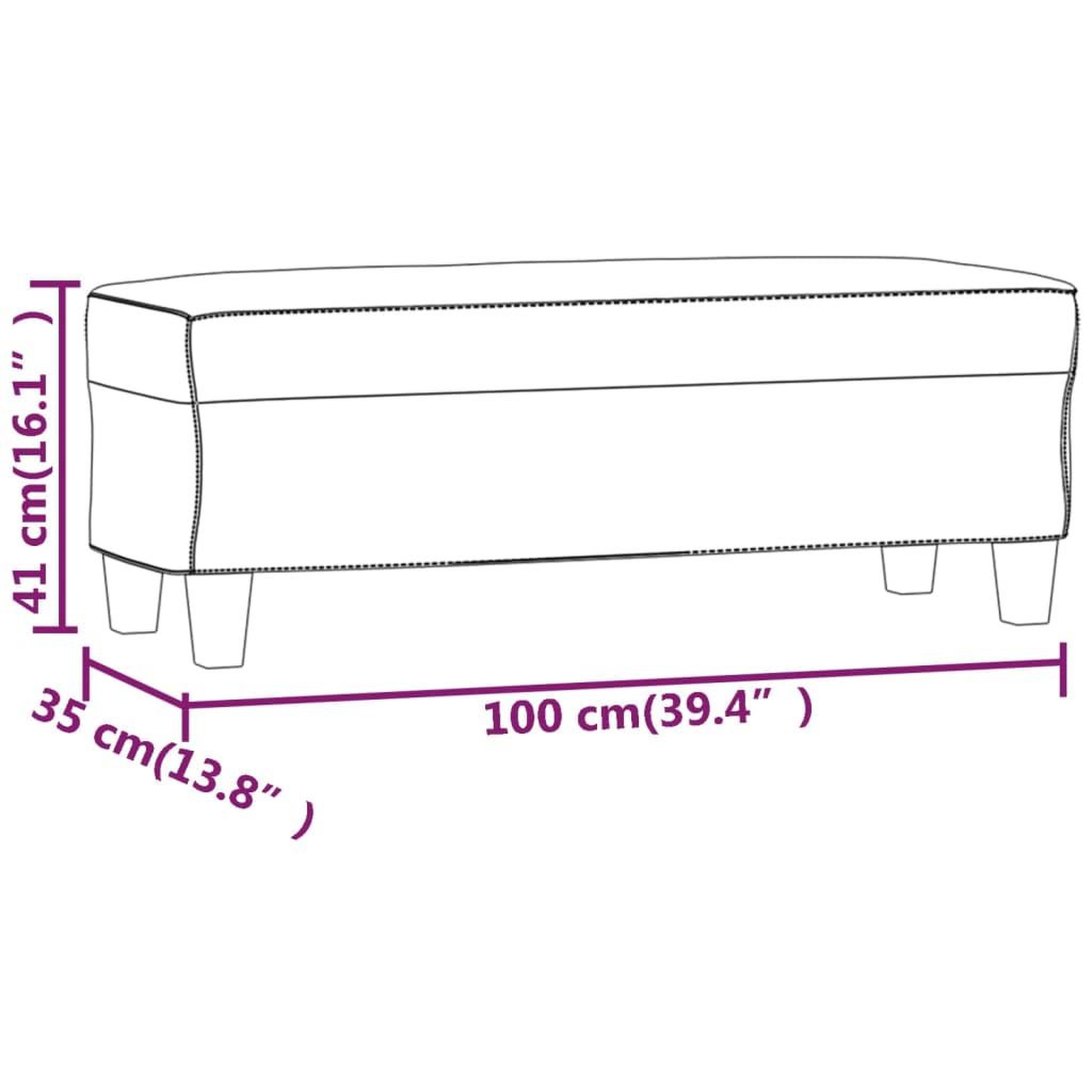 Voir la diapositive 6 : VIDAXL Banc Gris clair 100x35x41 cm Tissu microfibre