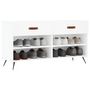 Voir la diapositive 3 : VIDAXL Banc a chaussures blanc 102x35x55 cm bois d'ingenierie