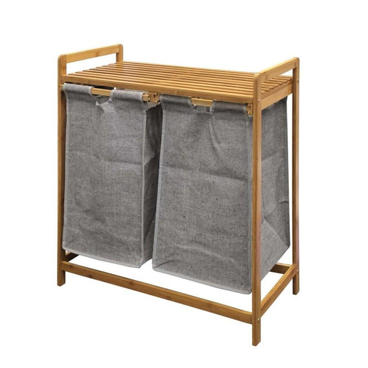 Douceur d'Intérieur Meuble à linge 2 paniers amovibles bambou Tao