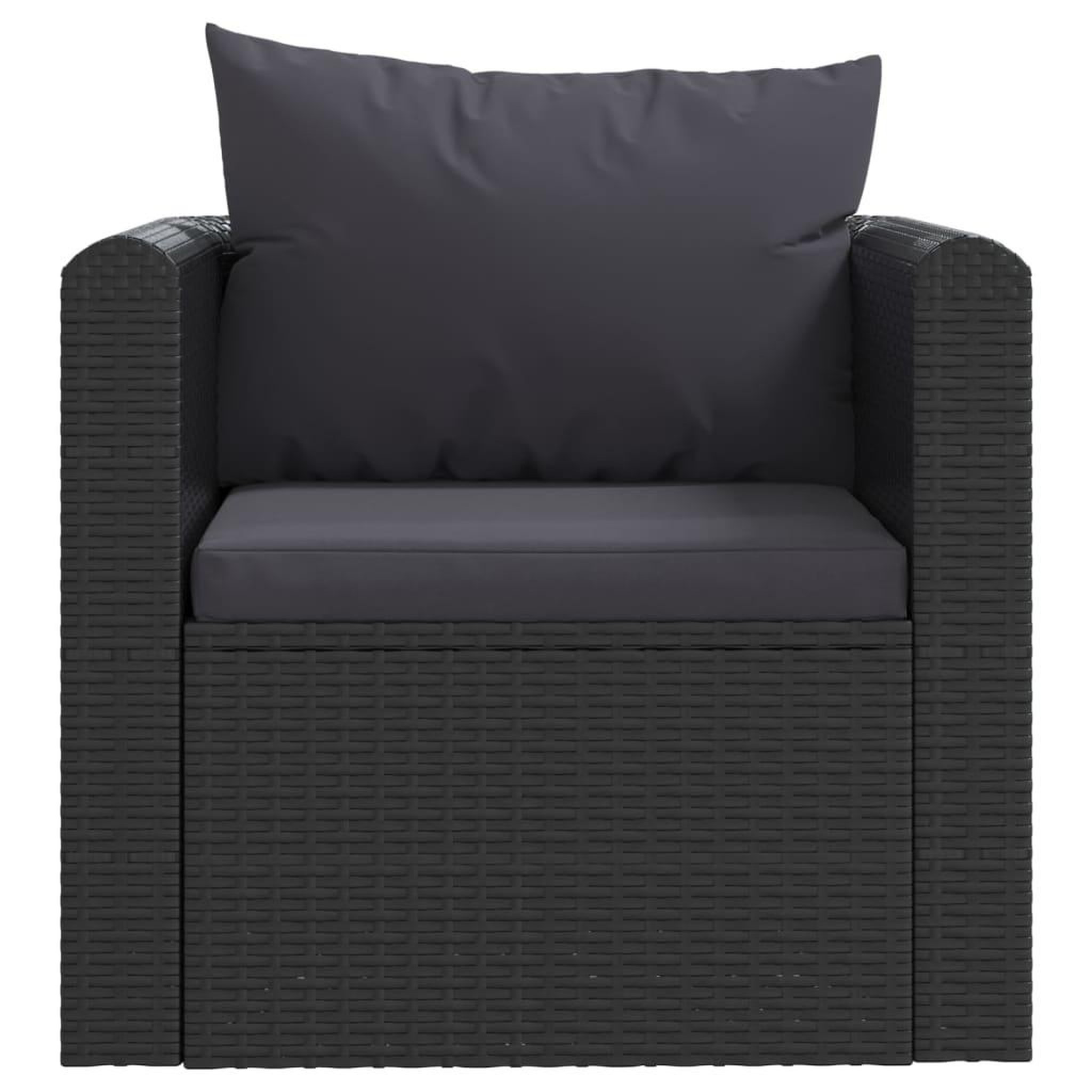 Voir la diapositive 5 : VIDAXL Salon de jardin 7 pcs avec coussins Resine tressee Noir