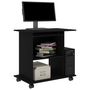 Voir la diapositive 3 : VIDAXL Bureau d'ordinateur Noir 80x50x75 cm Bois d'ingenierie