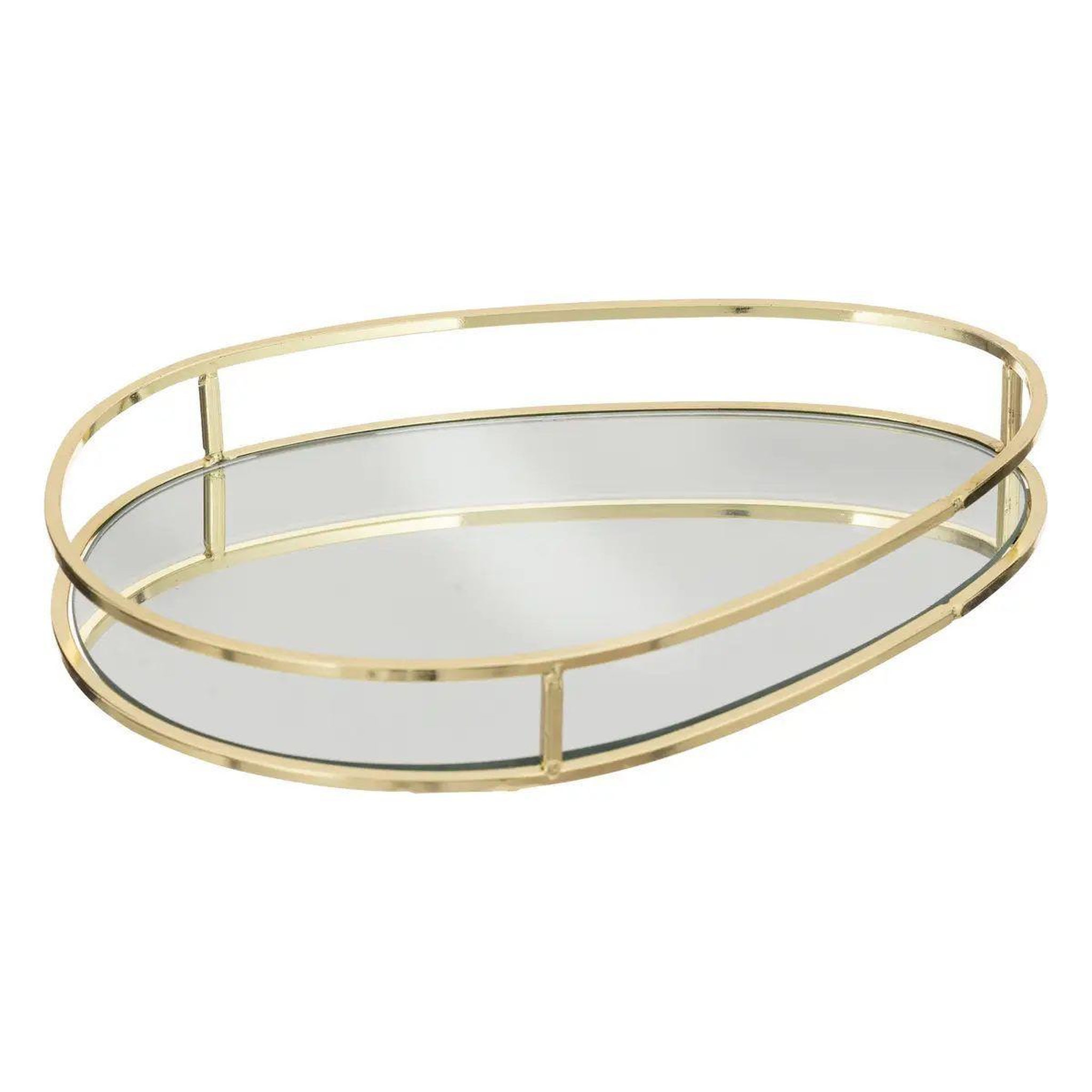 Voir la diapositive 5 : ATMOSPHERA Lot de 3 plateaux de présentation  lily  30cm or