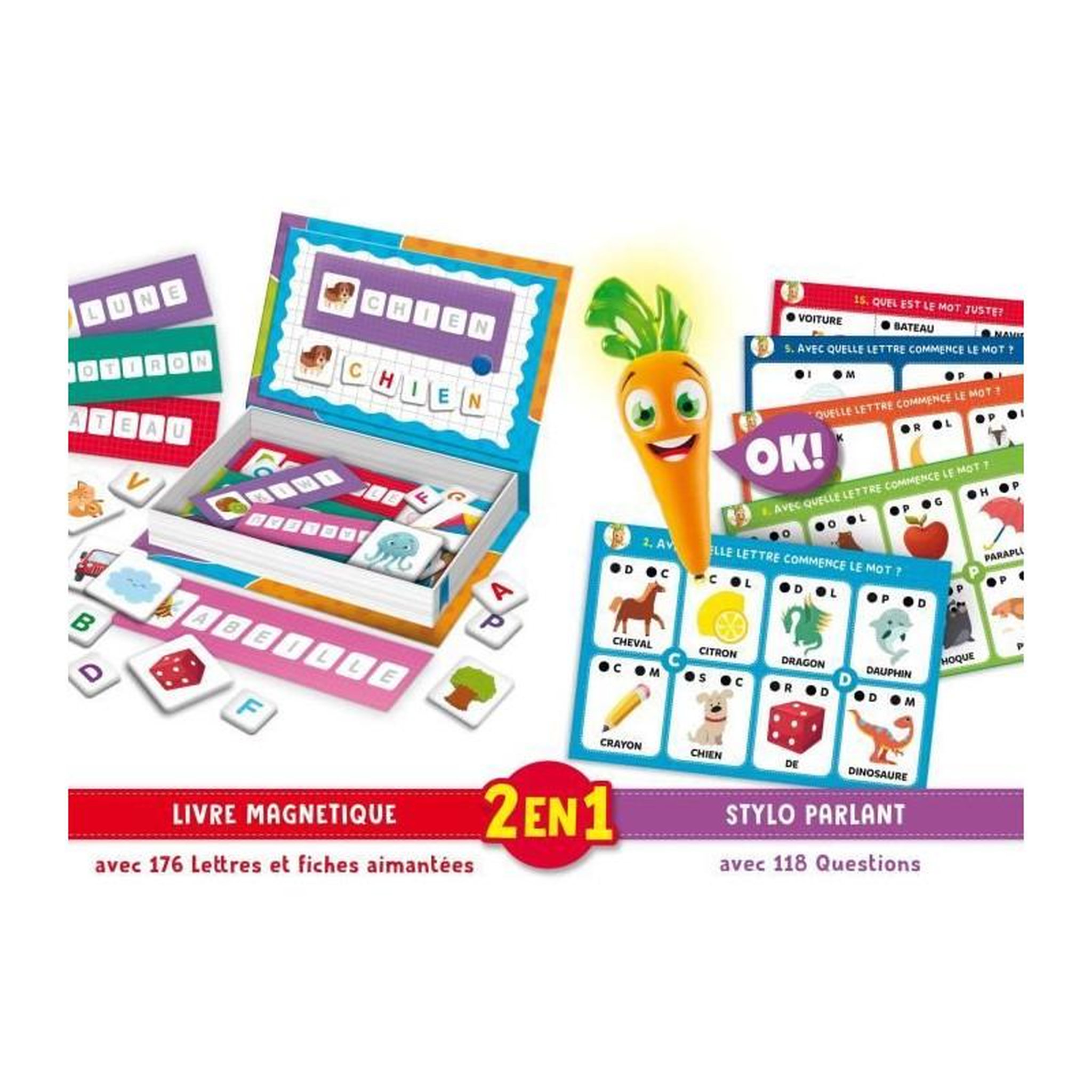 Voir la diapositive 3 : LISCIANI GIOCHI Stylo parlant et jouets magnétiques - CAROTINA - Apprentissage ludique