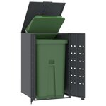 VIDAXL Rangement a roulettes pour poubelles pour bac unique anthracite