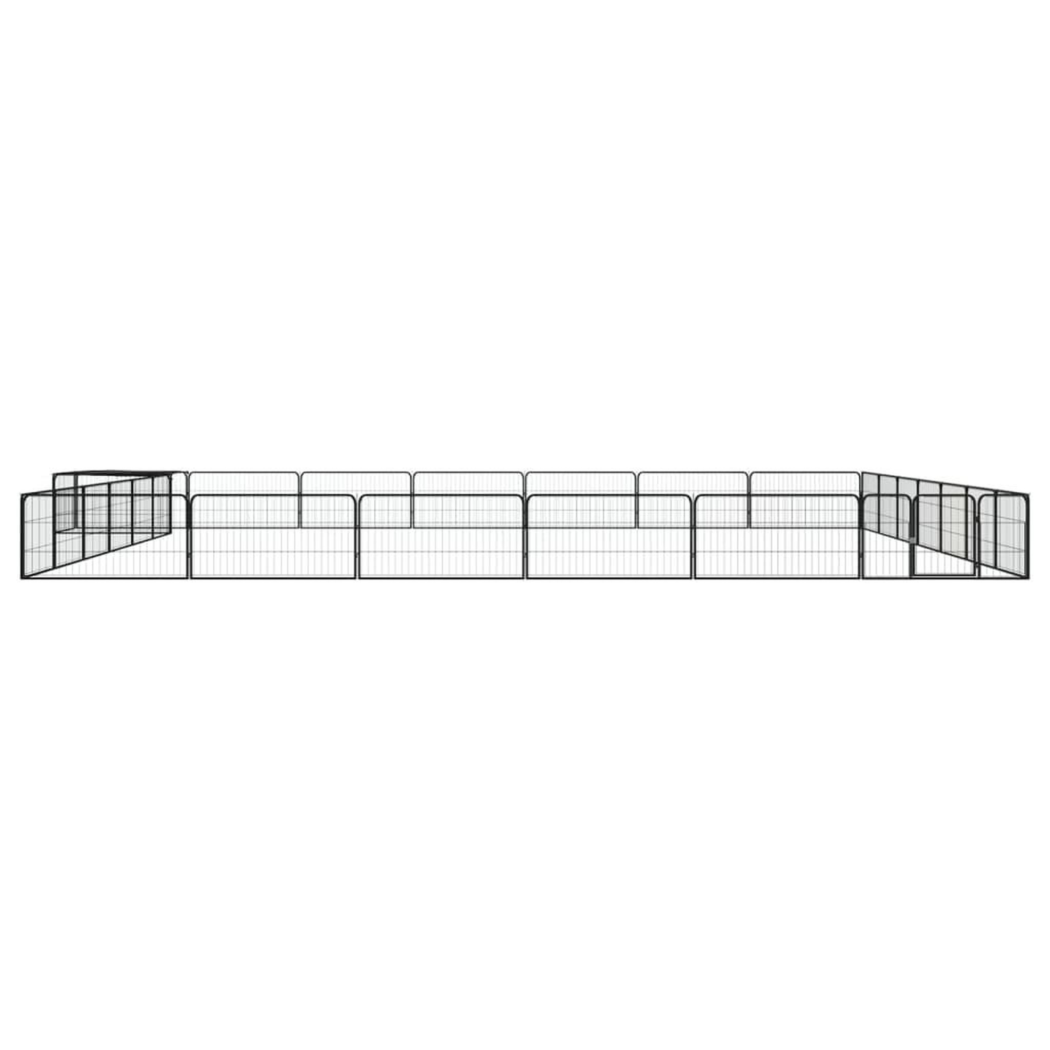 Voir la diapositive 2 : VIDAXL Parc pour chien 28panneaux Noir 100x50cm Acier enduit de poudre