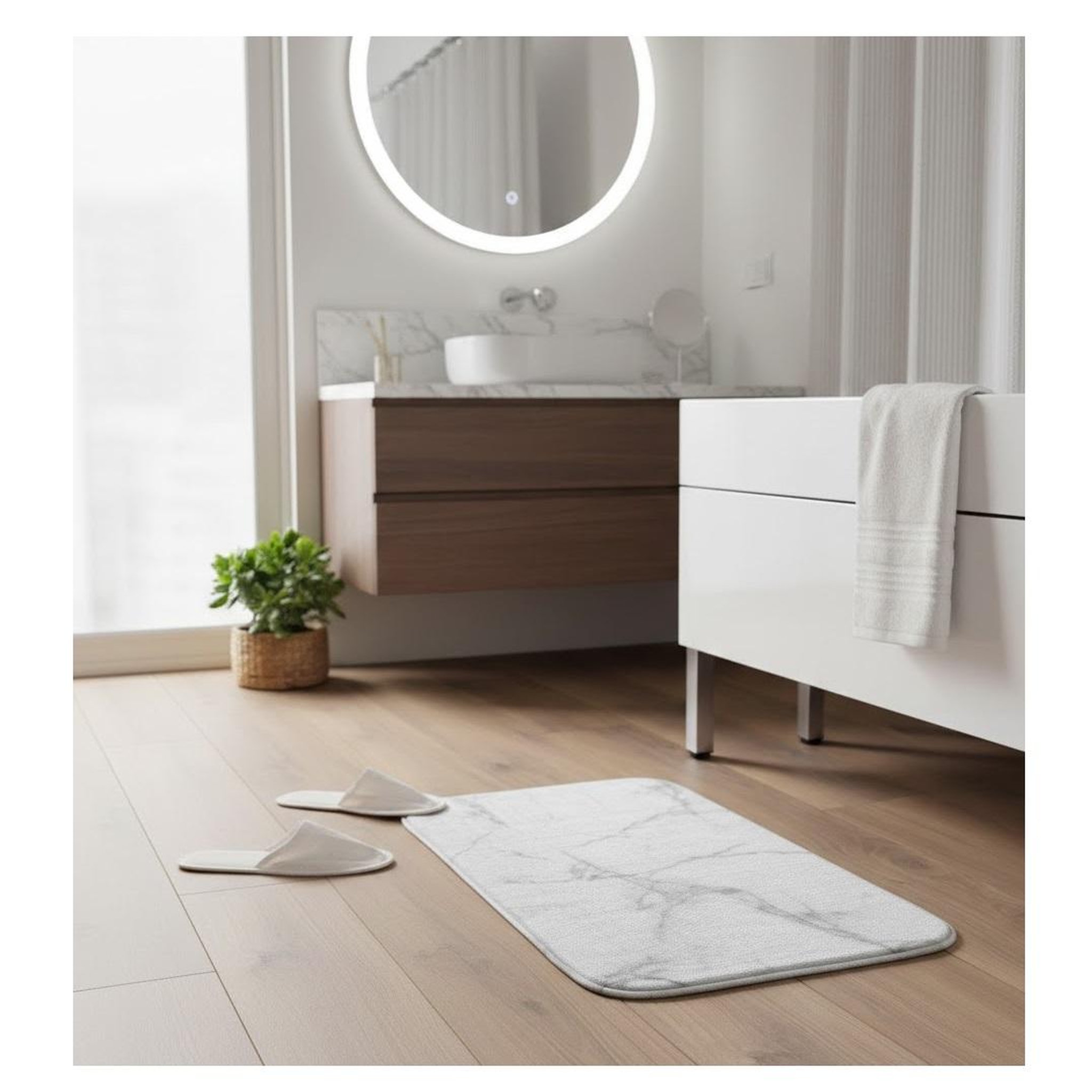 Voir la diapositive 2 : Eden Tapis de bain collection marbre