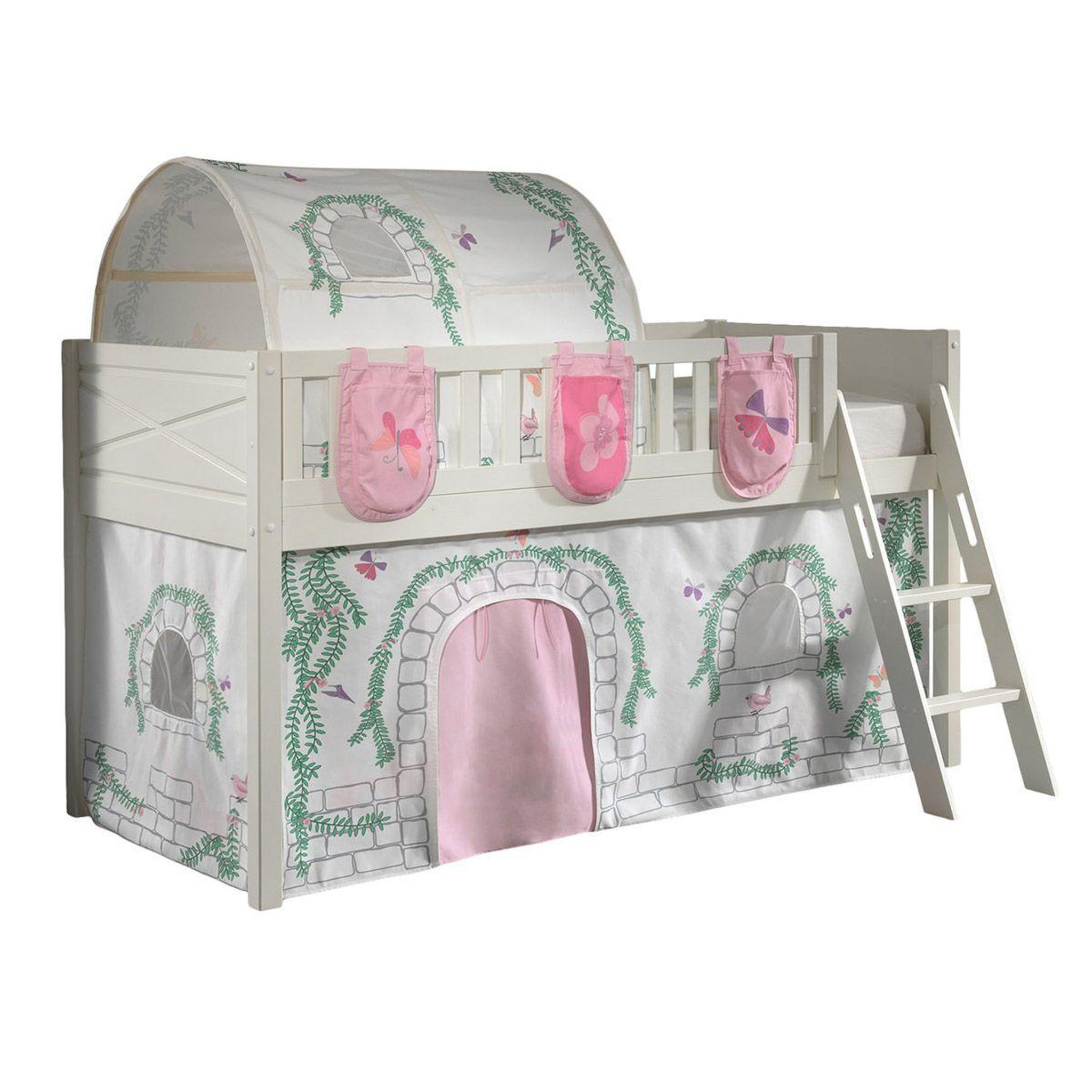 Paris Prix Lit enfant tente, tunnel & 3 pochettes  scott birdy  90x200cm blanc