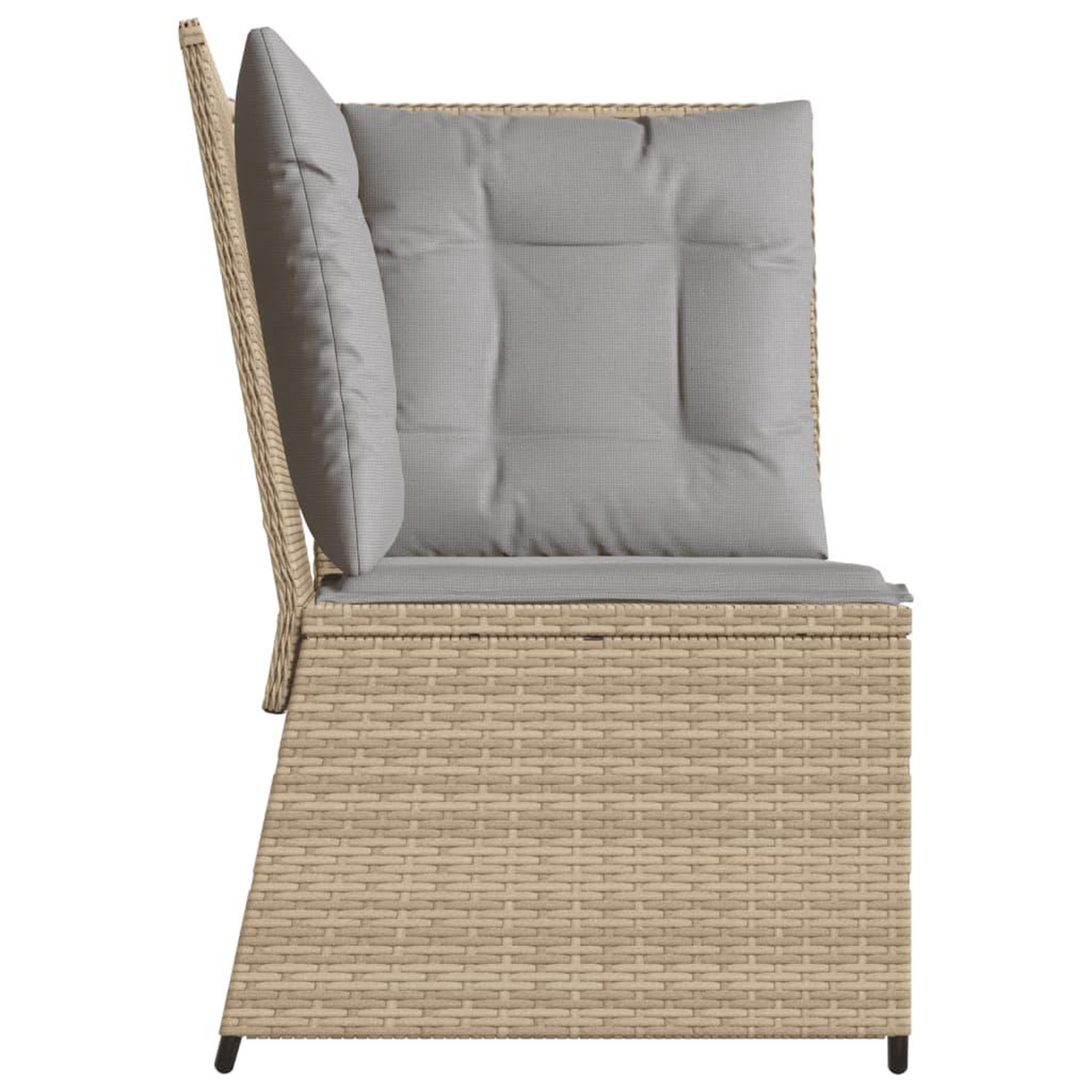 Voir la diapositive 5 : VIDAXL Canape d'angle de jardin avec coussins beige resine tressee