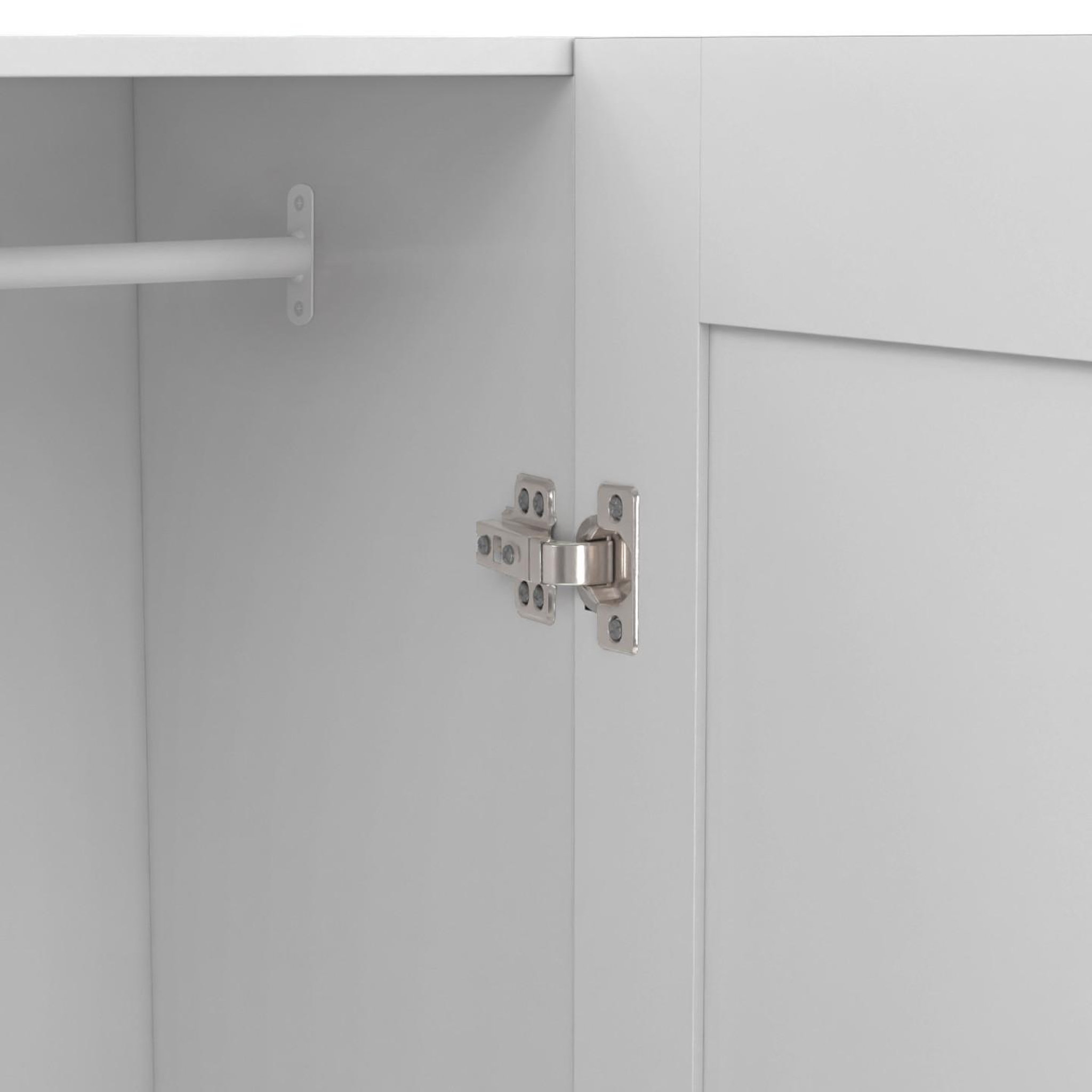 Voir la diapositive 6 : ID MARKET Armoire 2 portes vito blanc penderie 80 cm avec étagères rangement maxi capacité