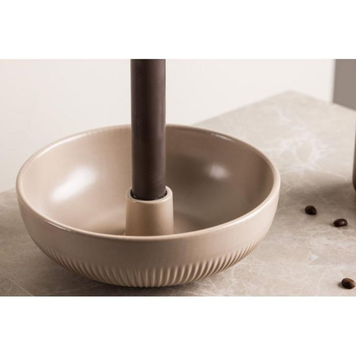 Paris Prix Bougeoir Design en Céramique  Posh  18cm Beige