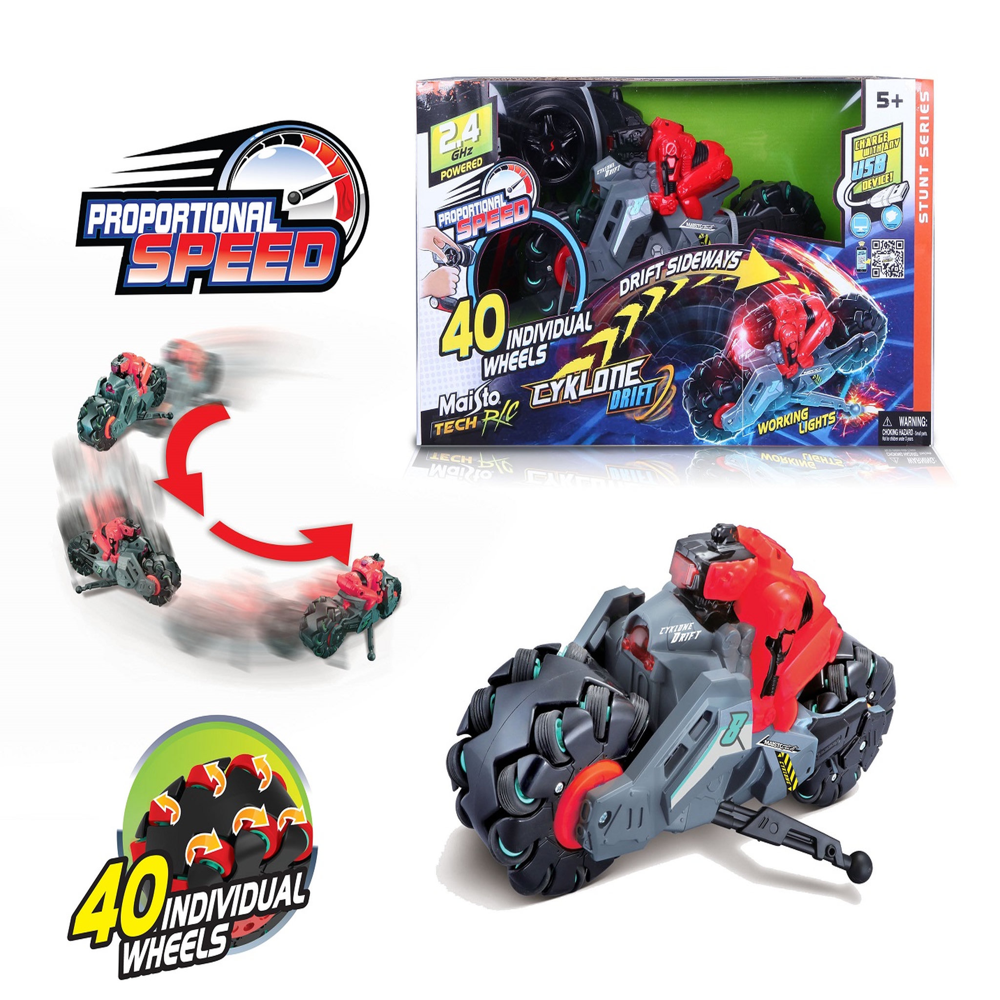 Voir la diapositive 2 : BURAGO Moto cyklone drift avec roues dérapantes 2.4 GHz